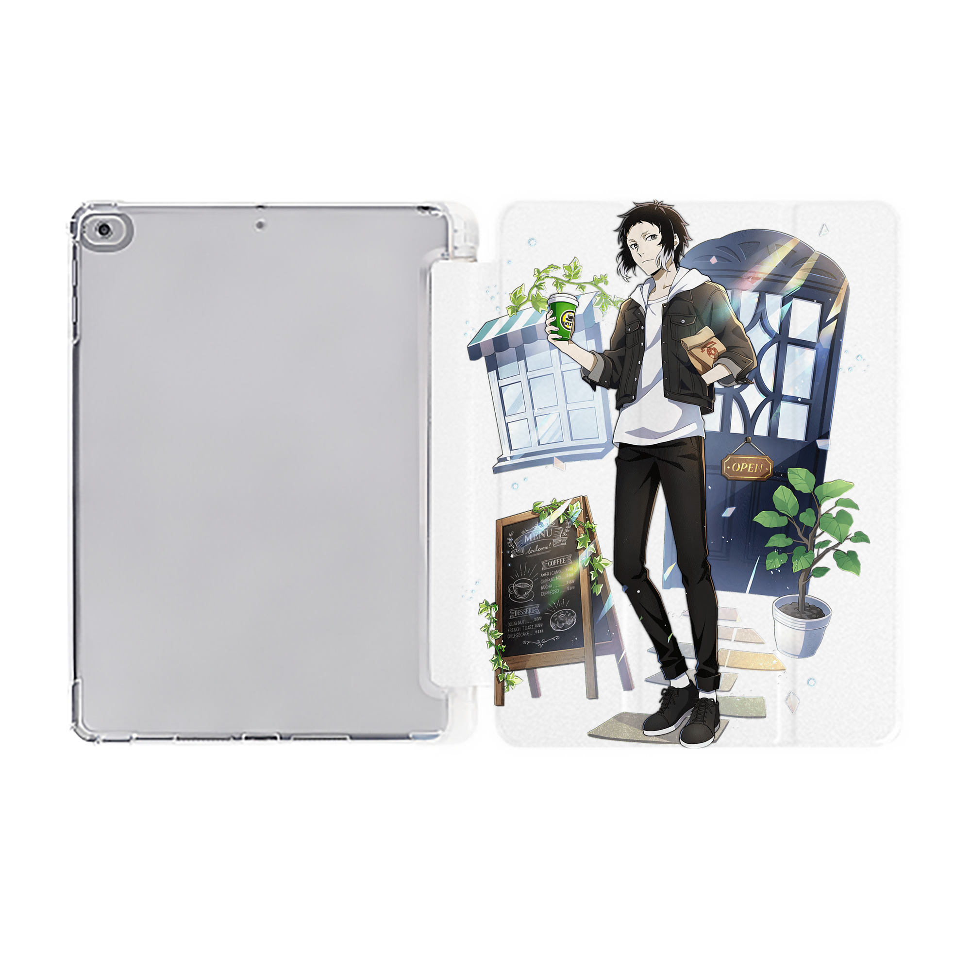 （画像用） 文豪ストレイドッグス Bungo Stray Dogs IPad ケース ペン収納付き 三つ折りスタンド PUレザー×シリコン 対応機種9.5/10.5/10.9インチ